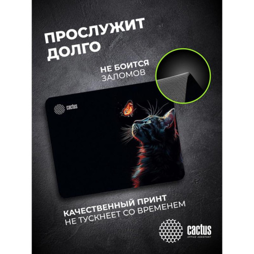 Коврик для мыши Cactus Night Cat 220x180x2мм (CS-MP-P12XS)