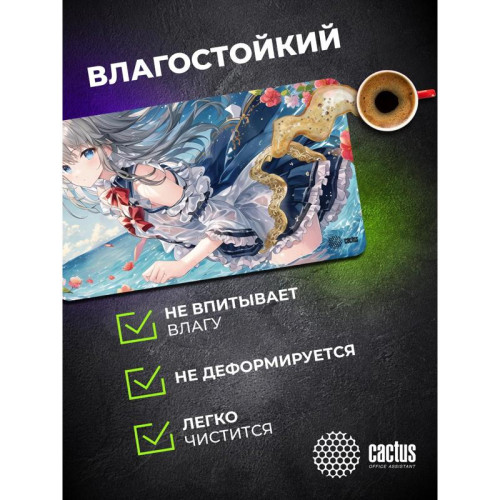 Коврик для мыши Cactus Anime flowers 700x400x3мм (CS-MP-PRO02XLL)