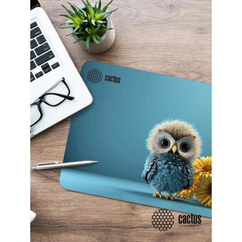 Коврик для мыши Cactus Owl blue 220x180x2мм (CS-MPC-P07XS)