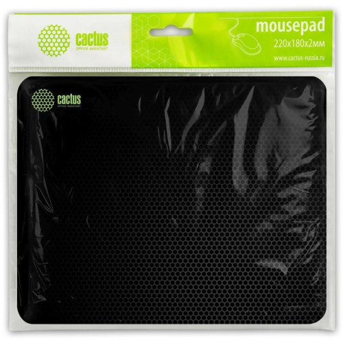 Коврик для мыши Cactus Black Mesh черный 250x200x3мм (CS-MPC-D02S)