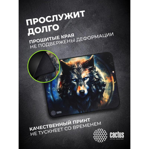 Коврик для мыши Cactus Wolf рисунок 400x300x3мм (CS-MP-PRO20XL)