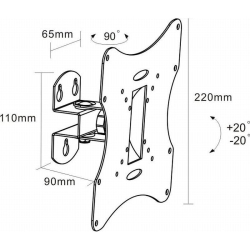 Кронштейн для телевизора Arm Media LCD-201 черный 17