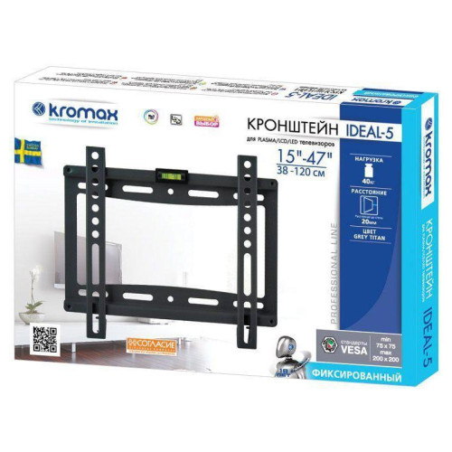 Кронштейн для телевизора Kromax IDEAL-5 белый 15 Кронштейн для телевизора Kromax IDEAL-5 белый 15