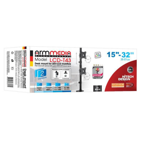 Кронштейн для мониторов Arm Media LCD-T43 черный 15