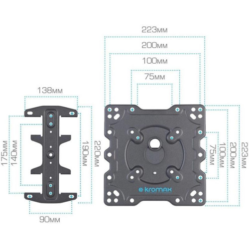 Кронштейн для телевизора Kromax ATLANTIS-45 темно-серый 22