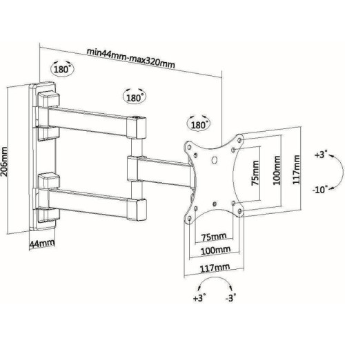 Кронштейн для телевизора Ultramounts UM893 черный 13