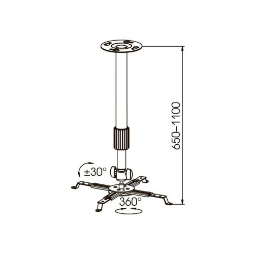 Кронштейн для проектора Kromax PROJECTOR-300 белый макс.10кг потолочный поворот и наклон