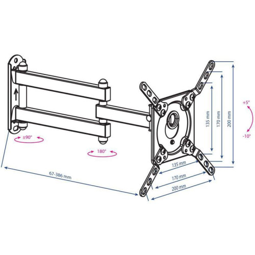 Кронштейн для телевизора Kromax DIX-14 черный 15