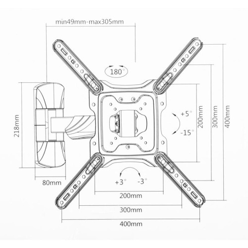 Кронштейн для телевизора Ultramounts UM869 черный 23
