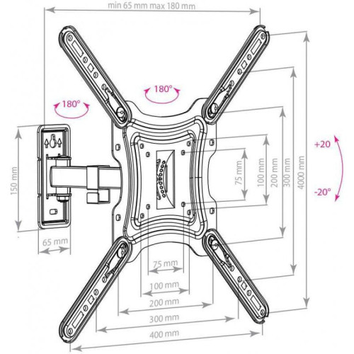 Кронштейн для телевизора Arm Media LCD-403 new черный 26