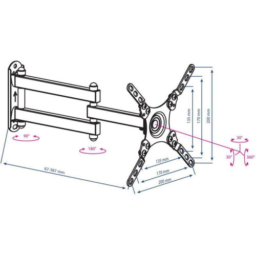 Кронштейн для телевизора Kromax DIX-13 черный 15