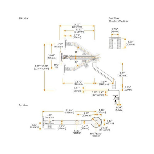 Кронштейн для мониторов Ultramounts UM725B черный 17