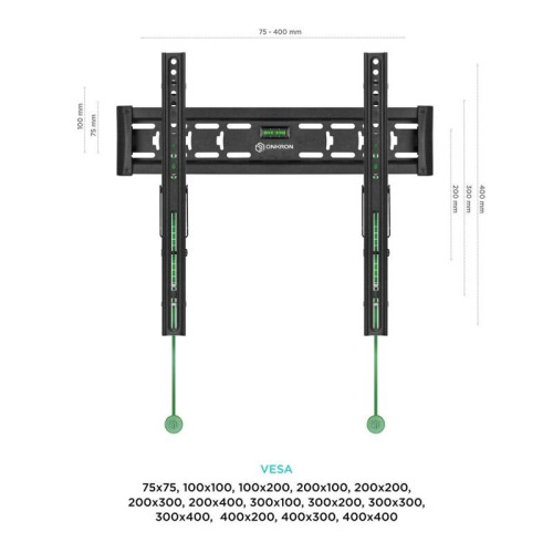 Кронштейн ONKRON/ 32-65'' макс 400*400 наклон 12º от стены: 35-145мм, макс вес 36,4кг, встр уровень