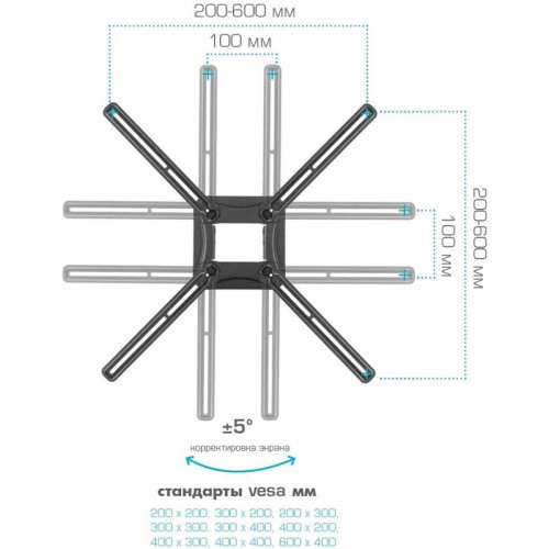 Кронштейн для телевизора Kromax CORBEL-9 титан 32