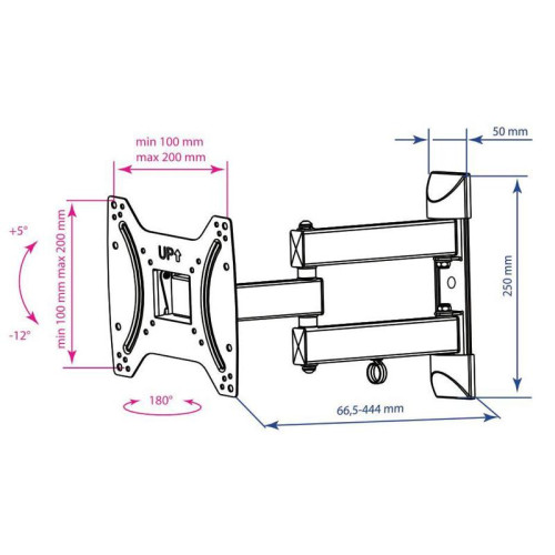 Кронштейн для телевизора Kromax DIX-22 черный 15