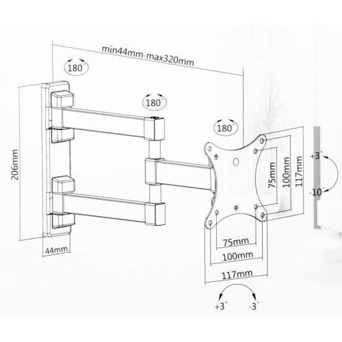 Кронштейн для телевизора Ultramounts UM893 черный 13