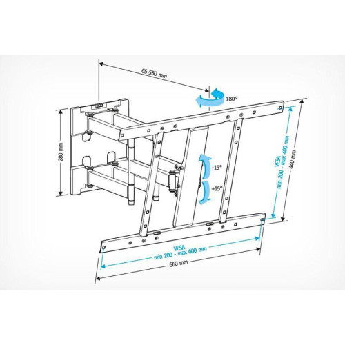 Кронштейн для телевизора Holder LCD-SU6602-B черный 26