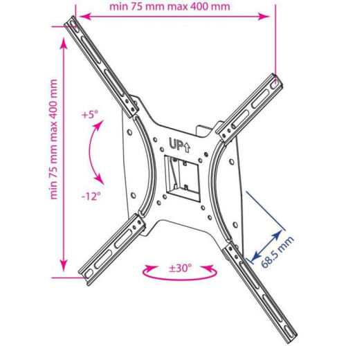 Кронштейн для телевизора Kromax OPTIMA-402 черный 15