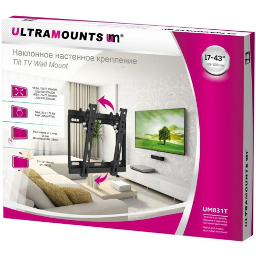 Кронштейн для телевизора Ultramounts UM831T черный 23