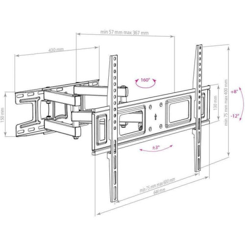 Кронштейн для телевизора Arm Media LCD-418 черный 32