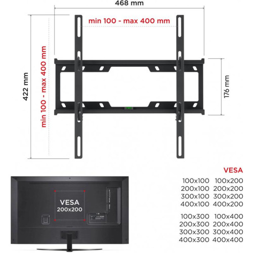 Кронштейн для телевизора Holder T4624-B черный 32
