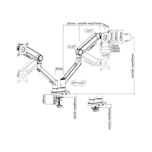 Кронштейн для мониторов Ultramounts UM733W белый 17