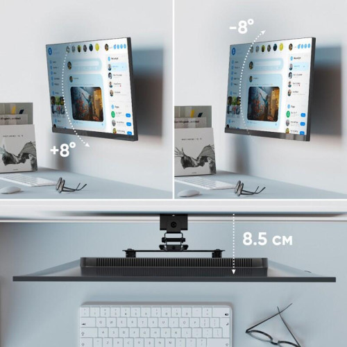 Кронштейн ONKRON/ 17-43'' макс 200*200 мм, наклон -+ 8º, поворот: 45°, от стены 85 мм, макс вес 35кг, черный