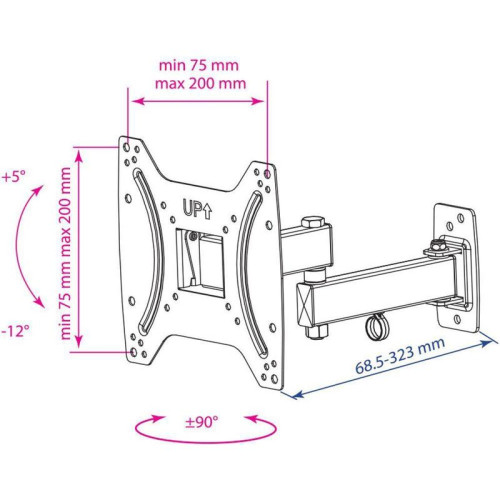 Кронштейн для телевизора Kromax OPTIMA-204 черный 15