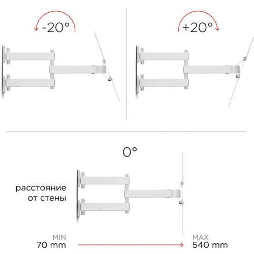 Кронштейн для телевизора Holder LCD-5566-W белый 32