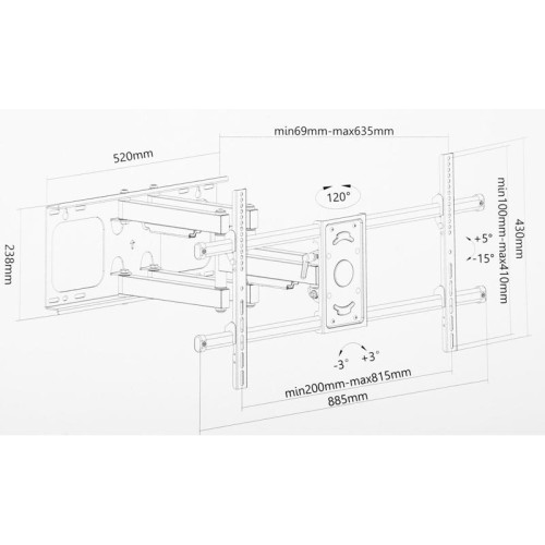 Кронштейн для телевизора Ultramounts UM913 черный 37