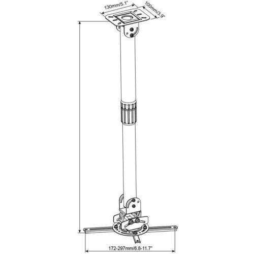 Кронштейн для проектора Cactus CS-VM-PR16L-AL серебристый макс.13.6кг потолочный поворот и наклон