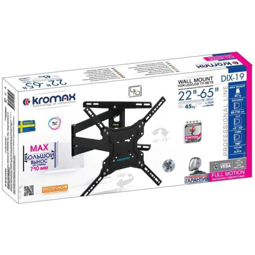 Кронштейн для телевизора Kromax DIX-19 черный 22