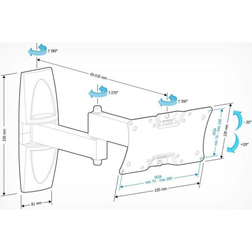 Кронштейн для телевизора Holder LCDS-5064 черный 15