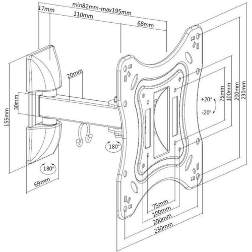 Кронштейн для телевизора Ultramounts UM865 черный 23