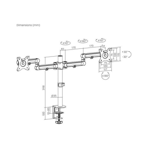 Кронштейн для мониторов Ultramounts UM737 черный 17