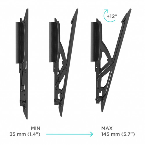 Кронштейн ONKRON/ 32-65'' макс 400*400 наклон 12º от стены: 35-145мм, макс вес 36,4кг, встр уровень