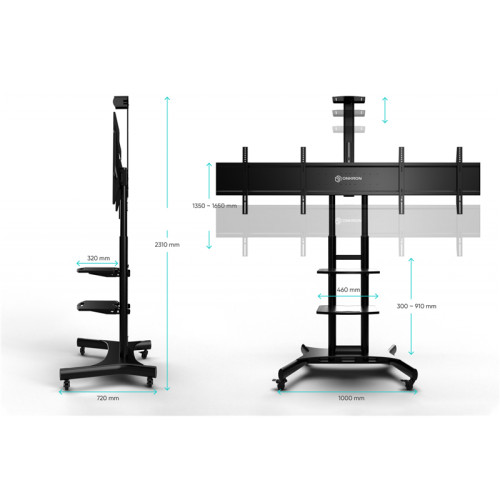 Мобильная стойка ONKRON на 2 ТВ/ 40-65