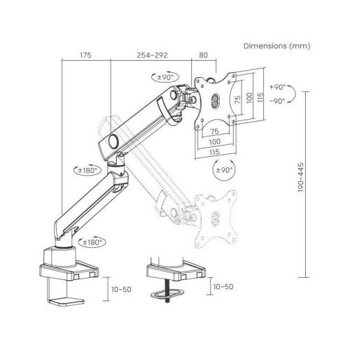 Кронштейн для мониторов Ultramounts UM709 черный 17