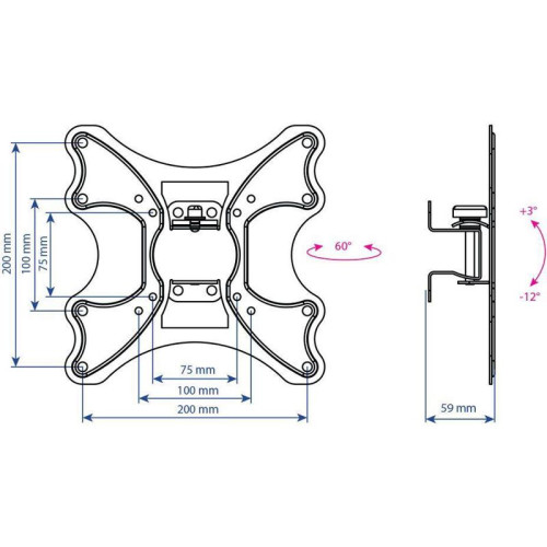 Кронштейн для телевизора Kromax GALACTIC-11 черный 15