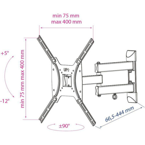 Кронштейн для телевизора Kromax OPTIMA-404 черный 15