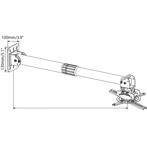 Кронштейн для проектора Cactus CS-VM-PR16L-AL серебристый макс.13.6кг потолочный поворот и наклон