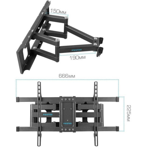 Кронштейн для телевизора Kromax CORBEL-8 титан 32 Кронштейн для телевизора Kromax CORBEL-8 титан 32