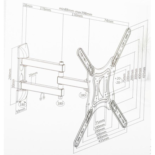 Кронштейн для телевизора Ultramounts UM870W белый 23