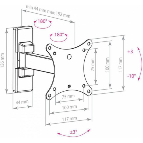 Кронштейн для телевизора Arm Media MARS-1 черный 10