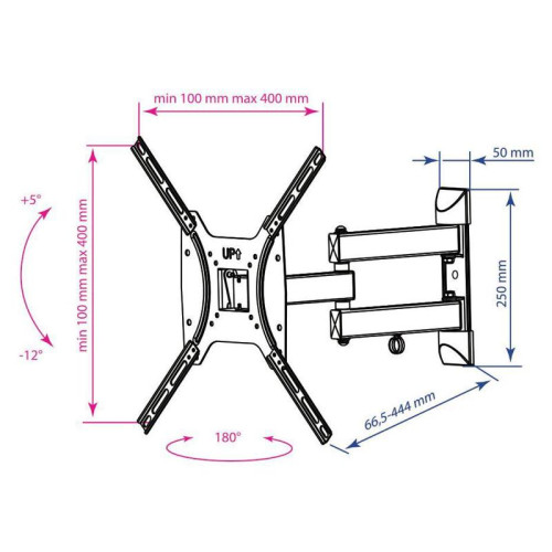 Кронштейн для телевизора Kromax DIX-24 черный 15