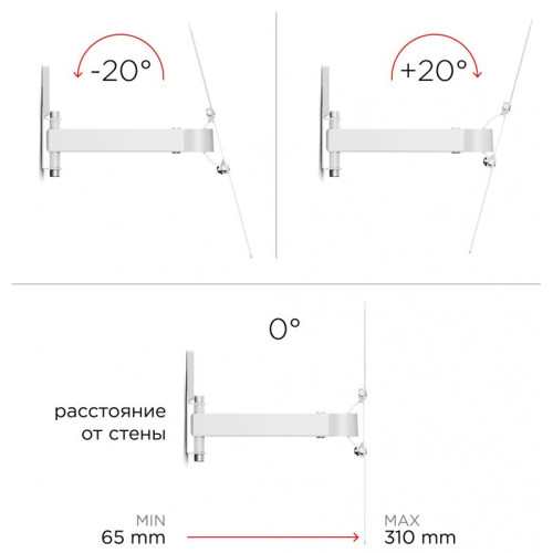 Кронштейн для телевизора Holder LCD-5520-B белый 32