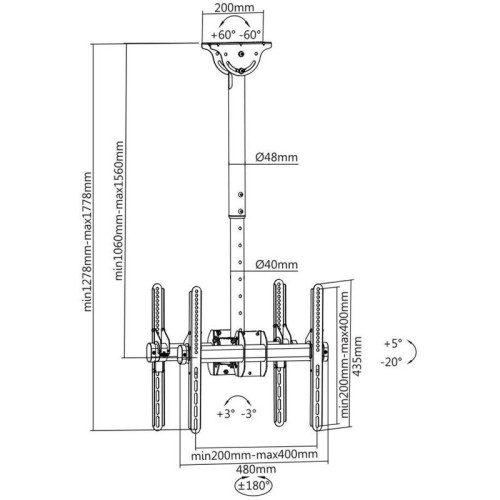 Кронштейн для телевизора Arm Media LCD-1750 черный 26