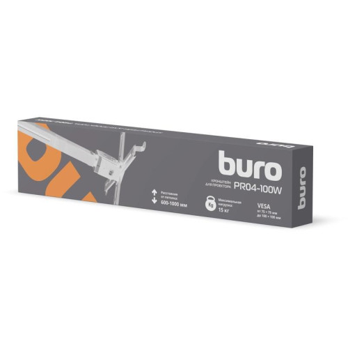 Кронштейн для проектора Buro PR04-100W белый макс.20кг потолочный поворот и наклон Кронштейн для проектора Buro PR04-100W белый макс.20кг потолочный поворот и наклон
