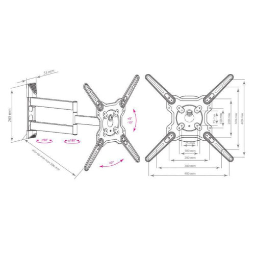 Кронштейн для телевизора Kromax OPTIMA-406 серый 22
