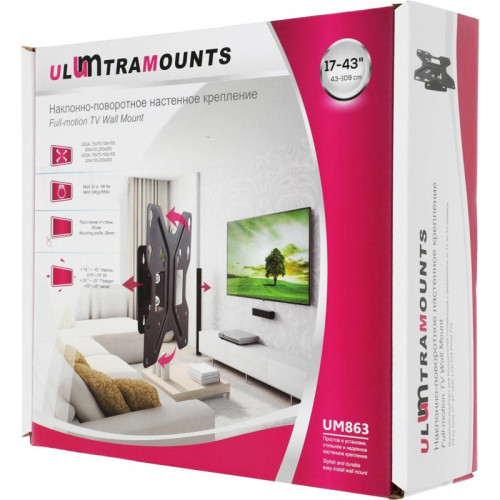 Кронштейн для телевизора Ultramounts UM863 черный 23